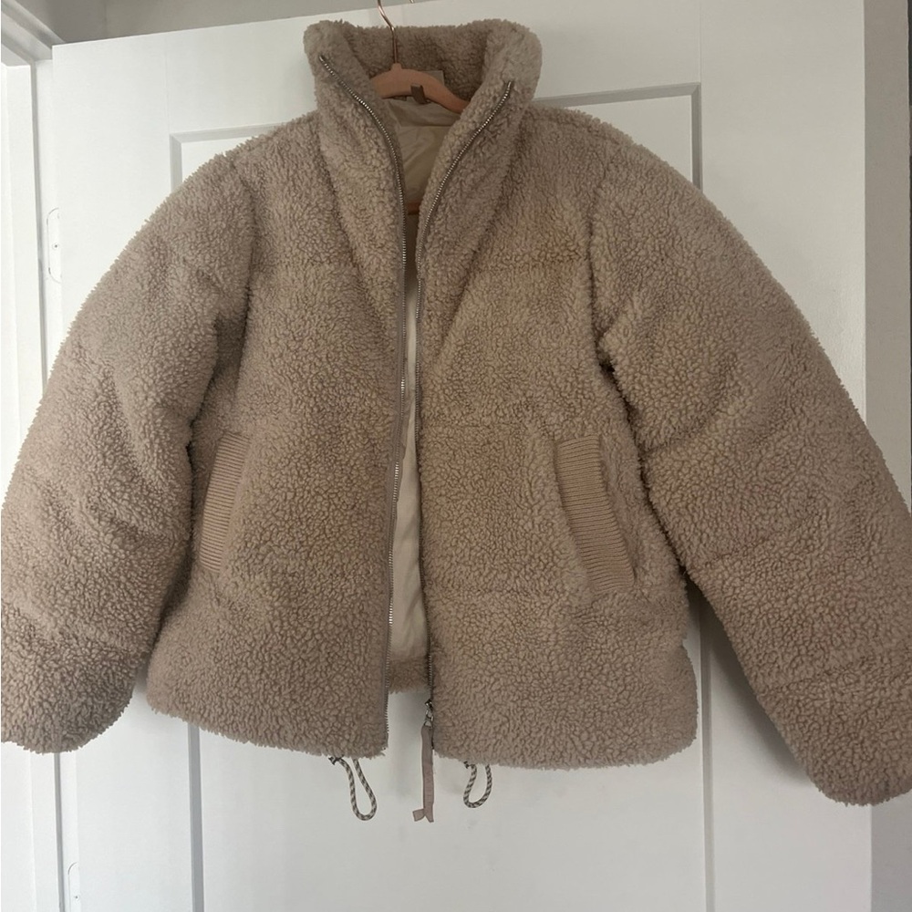 Women's Tan Sherpa Jacket